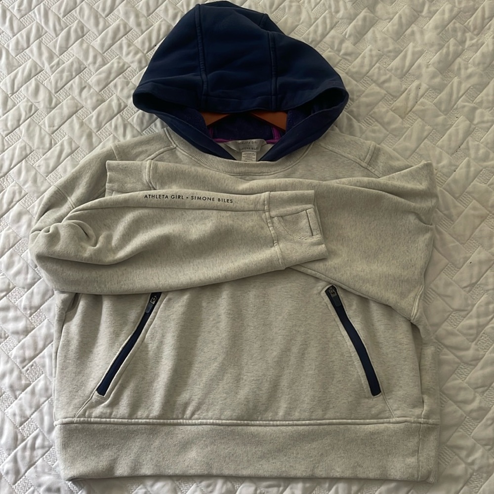 Athleta Simone Biles Girl’s Size XL 14 Hoodie in Grey